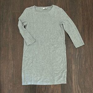 Artisan Gray Long Sleeve Crew Neck Sweater Dress